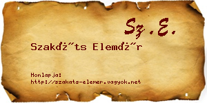 Szakáts Elemér névjegykártya